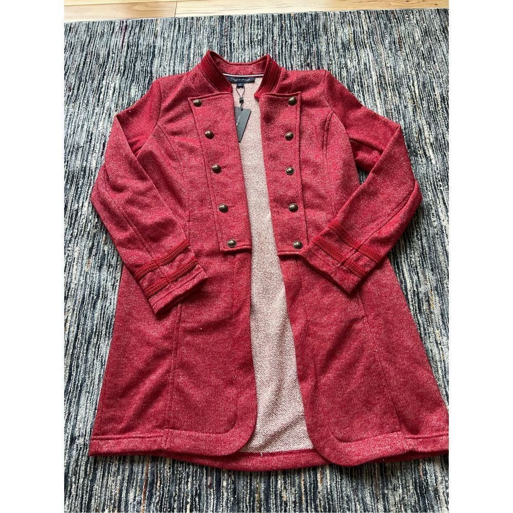 Tommy Hilfiger red military style open front jacket size M - Picture 7 of 7